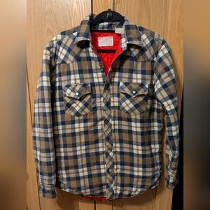 Vintage Plaid Snap-Up Flannel Jacket